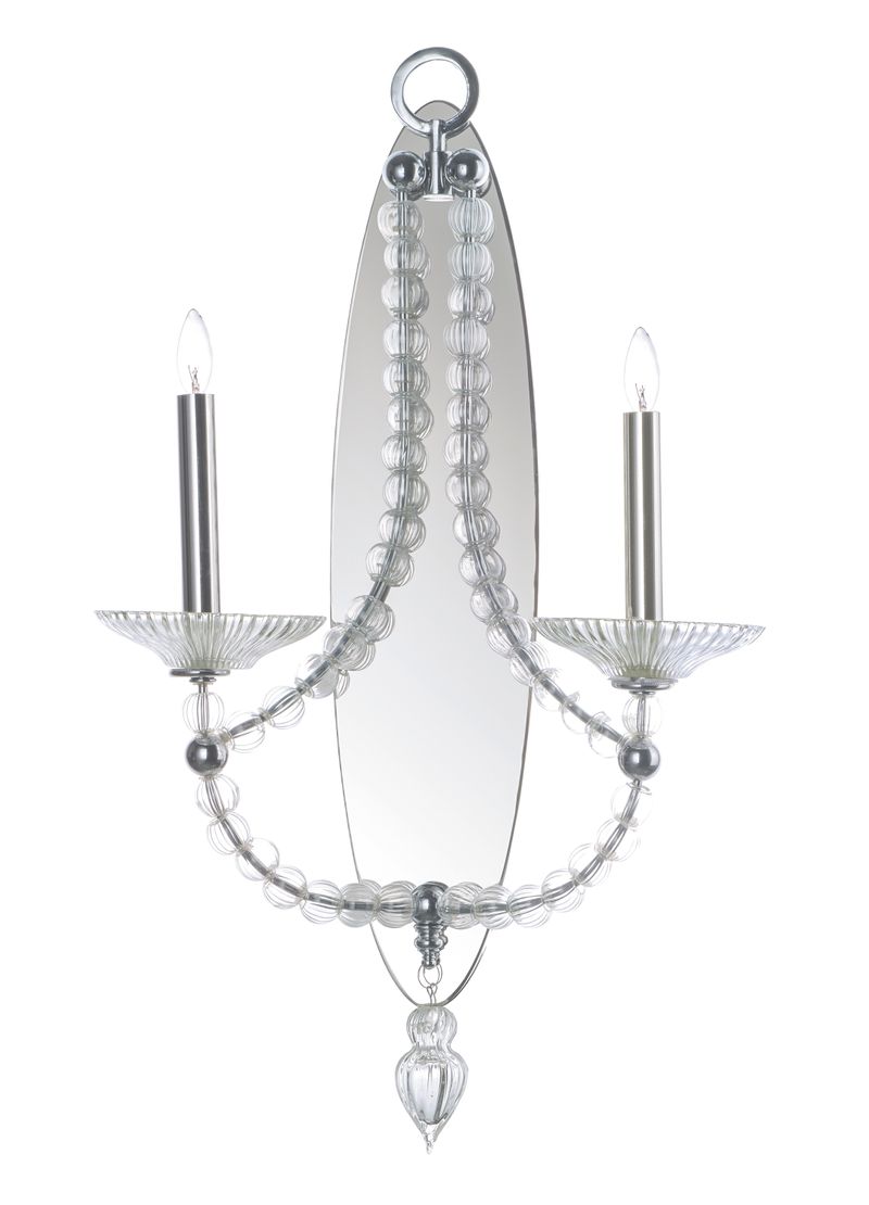 Paris 25.75' 2 Light Wall Sconce in Polished Nickel