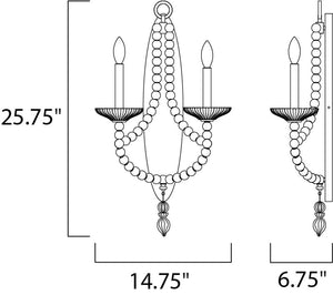 Paris 25.75' 2 Light Wall Sconce in Polished Nickel