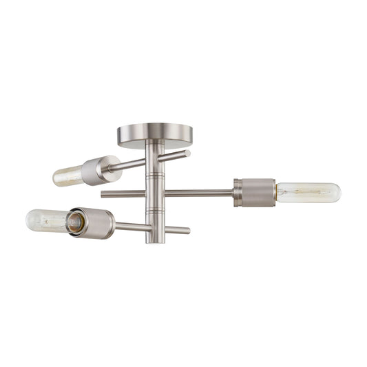 Module 15" 3 Light Semi Flush Mount in Satin Nickel