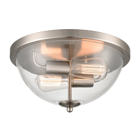 Astoria 13.5" 2 Light Flush Mount in Brushed Nickel