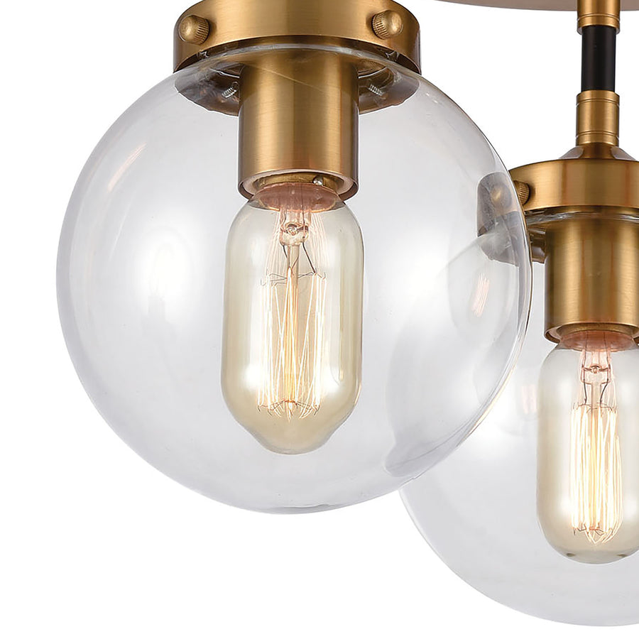 Boudreaux 15' 3 Light Semi Flush Mount in Antique Gold
