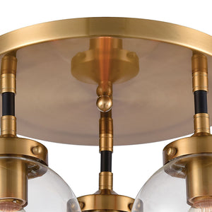 Boudreaux 15' 3 Light Semi Flush Mount in Antique Gold