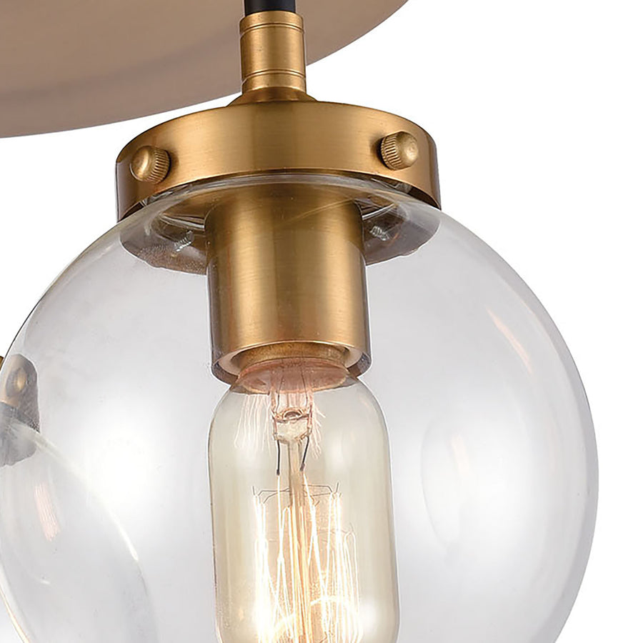 Boudreaux 15' 3 Light Semi Flush Mount in Antique Gold