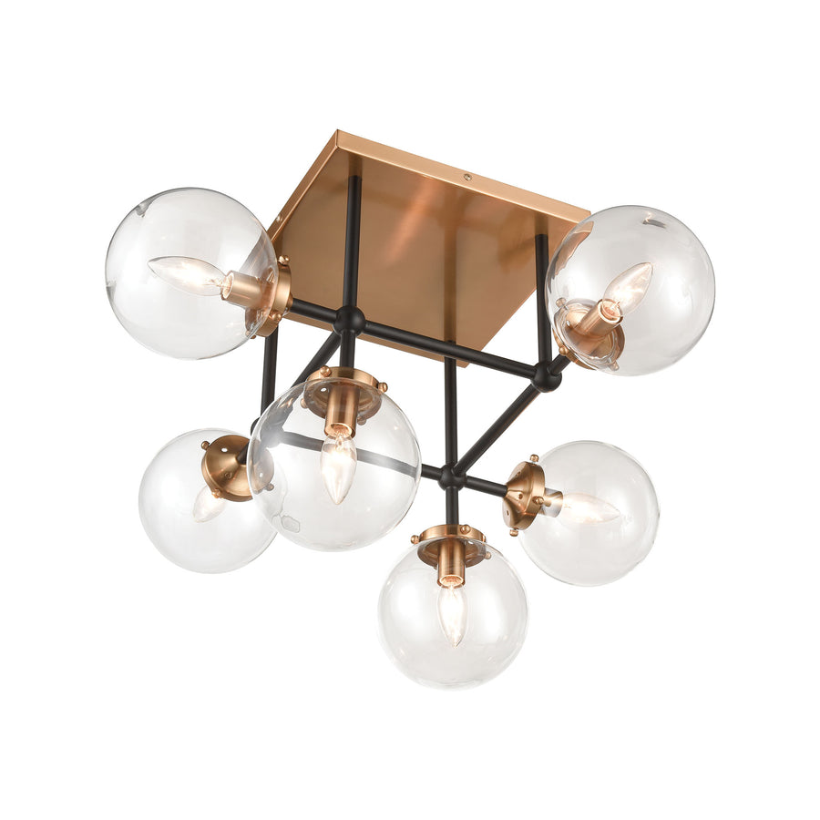 Boudreaux 26' 6 Light Semi Flush Mount in Antique Gold