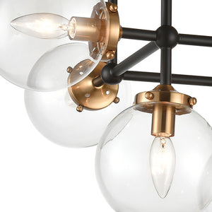 Boudreaux 26' 6 Light Semi Flush Mount in Antique Gold