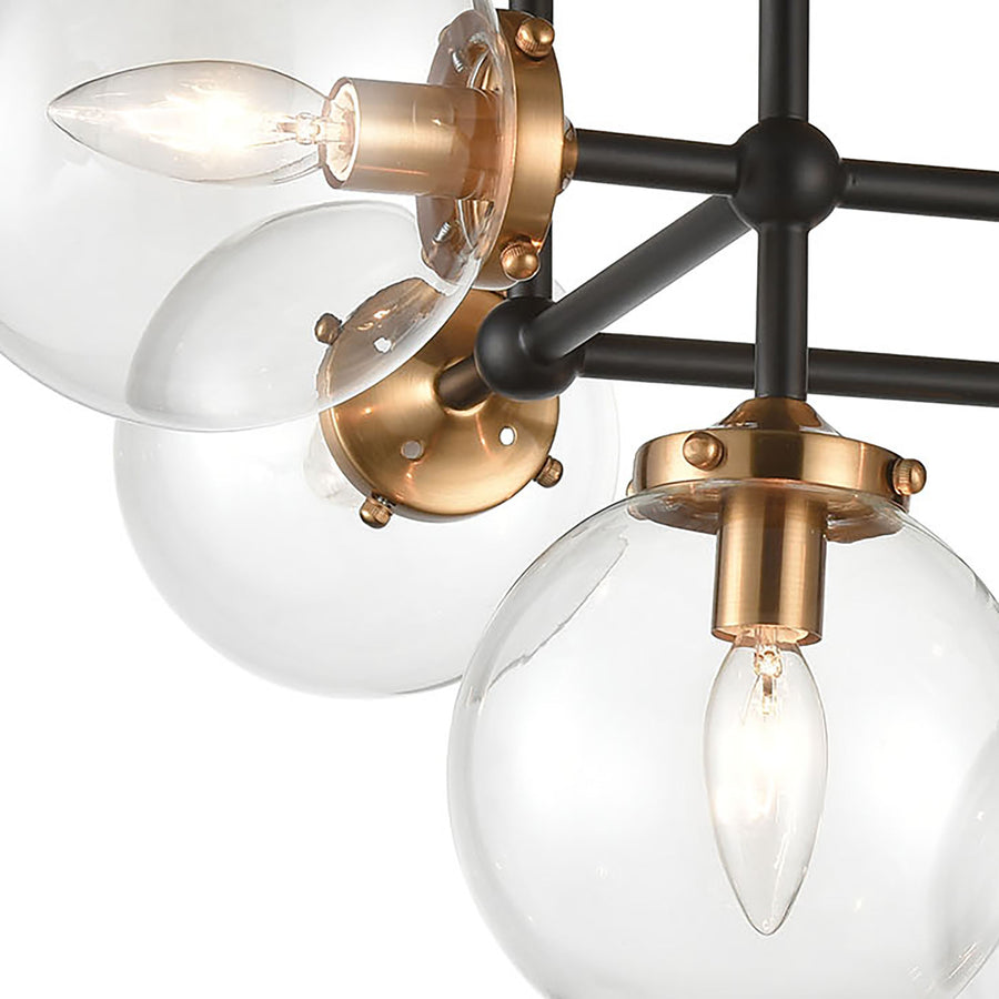 Boudreaux 26' 6 Light Semi Flush Mount in Antique Gold