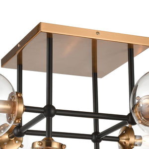 Boudreaux 26' 6 Light Semi Flush Mount in Antique Gold