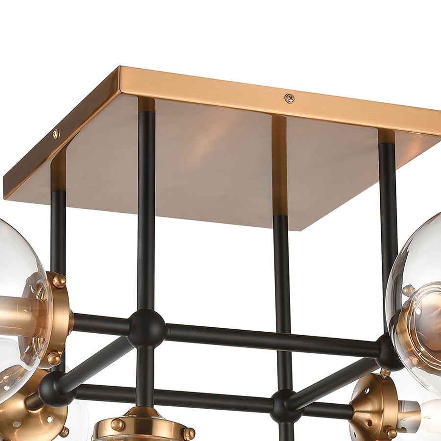Boudreaux 26' 6 Light Semi Flush Mount in Antique Gold