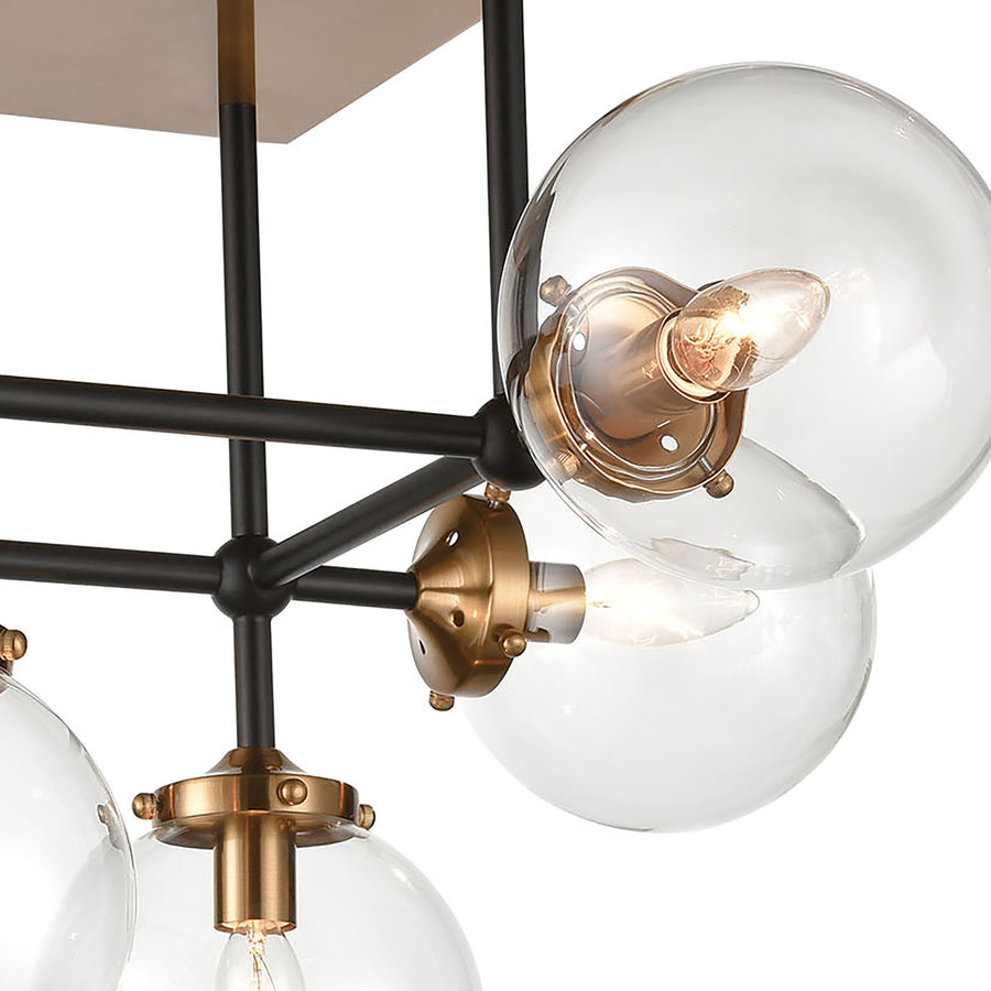 Boudreaux 26' 6 Light Semi Flush Mount in Antique Gold