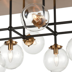Boudreaux 42' 8 Light Semi Flush Mount in Antique Gold