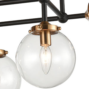 Boudreaux 42' 8 Light Semi Flush Mount in Antique Gold