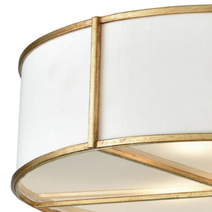Ceramique 16' 3 Light Semi Flush Mount in Antique Gold Leaf