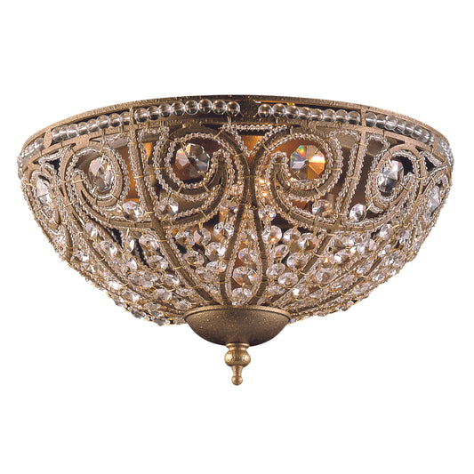 Elizabethan 13" 3 Light Flush Mount in Dark Bronze