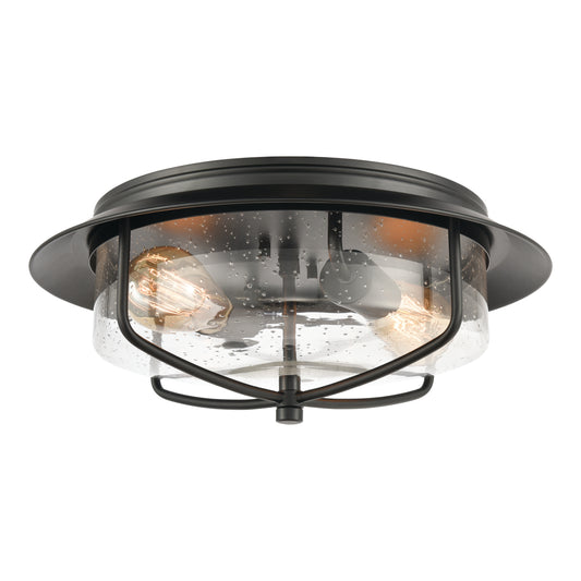 Lakeshore Drive 15" 2 Light Flush Mount in Matte Black