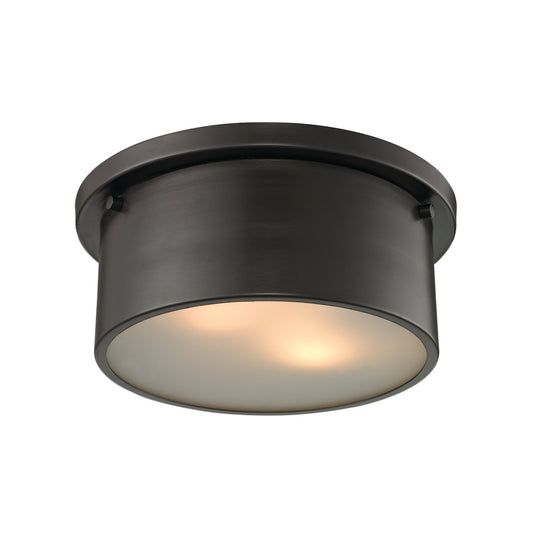 Simpson 10" 2 Light Flush Mount in Oil Rubbed Bronze