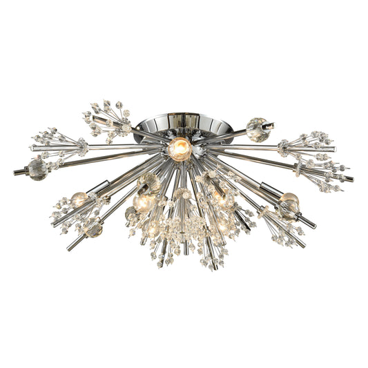 Starburst 26" 8 Light Semi Flush Mount in Polished Chrome