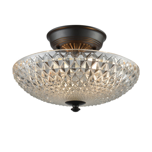 Sweetwater 12" 2 Light Semi Flush Mount in Oil Rubbed Bronze
