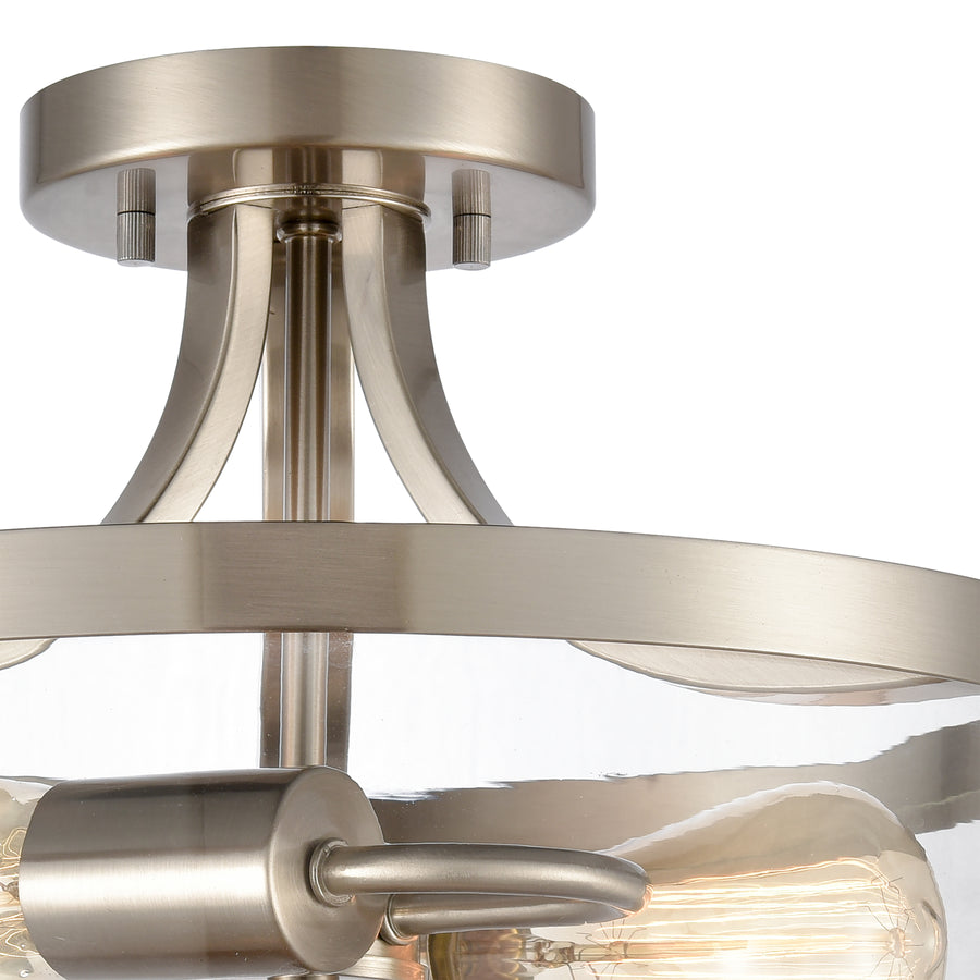Calistoga 13' 2 Light Semi Flush Mount in Brushed Nickel