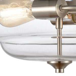 Calistoga 13' 2 Light Semi Flush Mount in Brushed Nickel