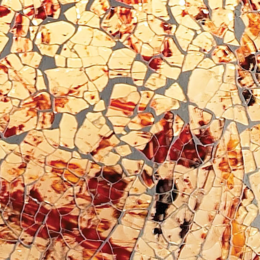 Avalon 5' 1 Light Mini Pendant in Multi Orange Glass & Satin Nickel