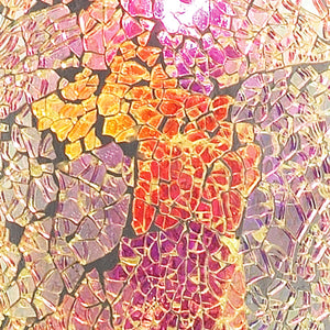 Avalon 5' 1 Light Mini Pendant in Multi Pink Glass & Satin Nickel