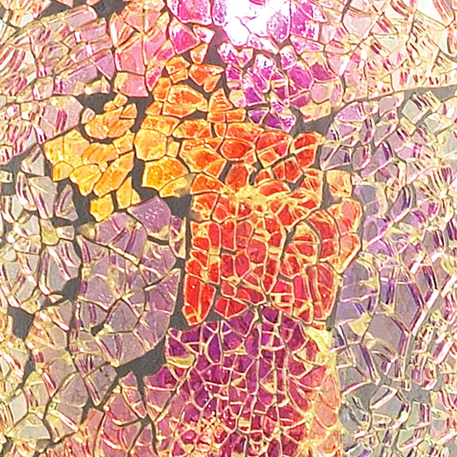 Avalon 5' 1 Light Mini Pendant in Multi Pink Glass & Satin Nickel