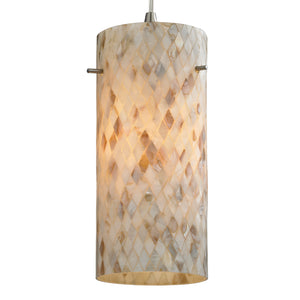 Capri 5' 1 Light Mini Pendant in Capiz Shell Shade & Satin Nickel