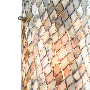 Capri 5' 1 Light Mini Pendant in Gray Capiz Shade & Satin Nickel