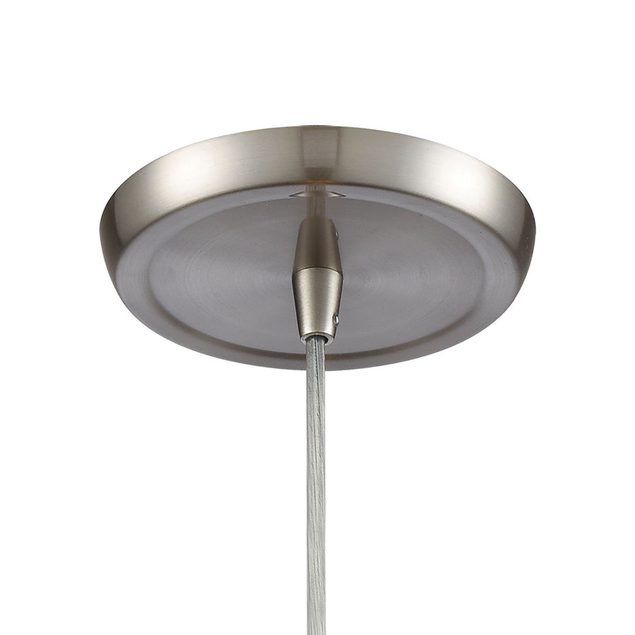 Capri 5' 1 Light Mini Pendant in Gray Capiz Shade & Satin Nickel