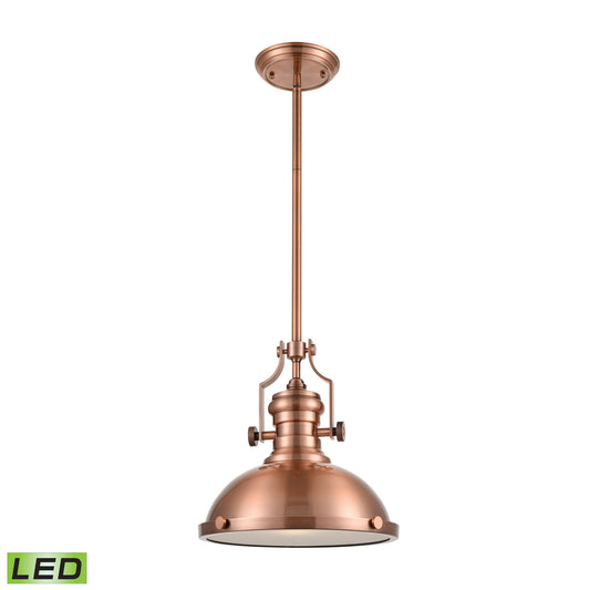 Chadwick 13" 1 Light LED Pendant in Antique Copper Metal Shade & Antique Copper