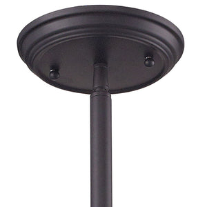 Chadwick 8' 1 Light Mini Pendant in Clear Seeded Glass & Oil Rubbed Bronze