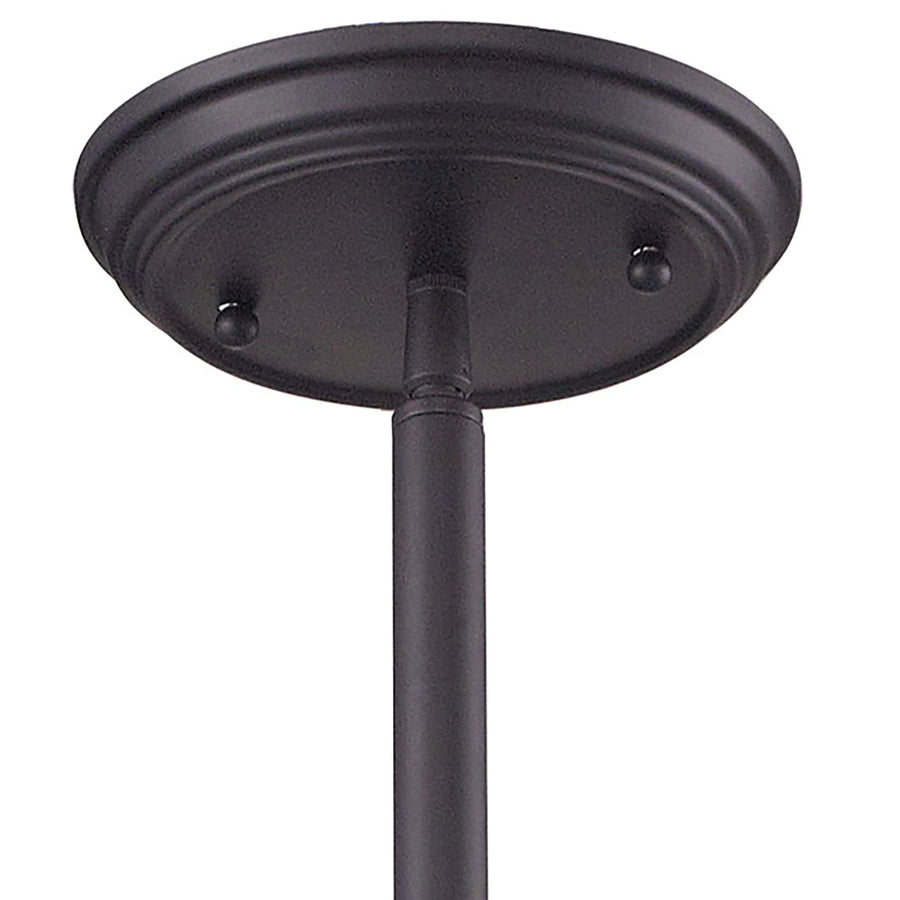 Chadwick 8' 1 Light Mini Pendant in Clear Seeded Glass & Oil Rubbed Bronze