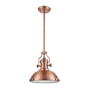 Chadwick 13' 1 Light Pendant in Antique Copper Metal Shade & Antique Copper
