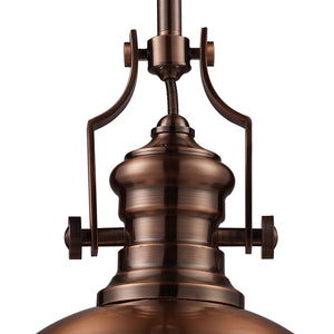 Chadwick 13' 1 Light Pendant in Antique Copper Metal Shade & Antique Copper