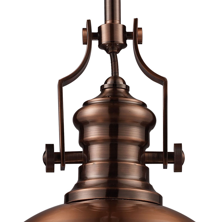 Chadwick 13' 1 Light Pendant in Antique Copper Metal Shade & Antique Copper