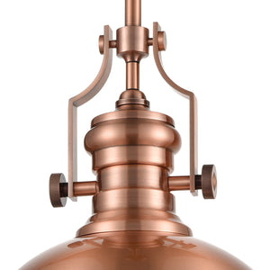Chadwick 13' 1 Light Pendant in Antique Copper Metal Shade & Antique Copper