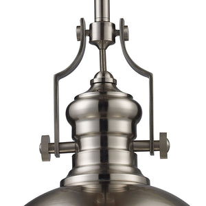 Chadwick 13' 1 Light Pendant in Satin Nickel Metal Shade