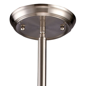 Chadwick 13' 1 Light Pendant in White Glass & Satin Nickel