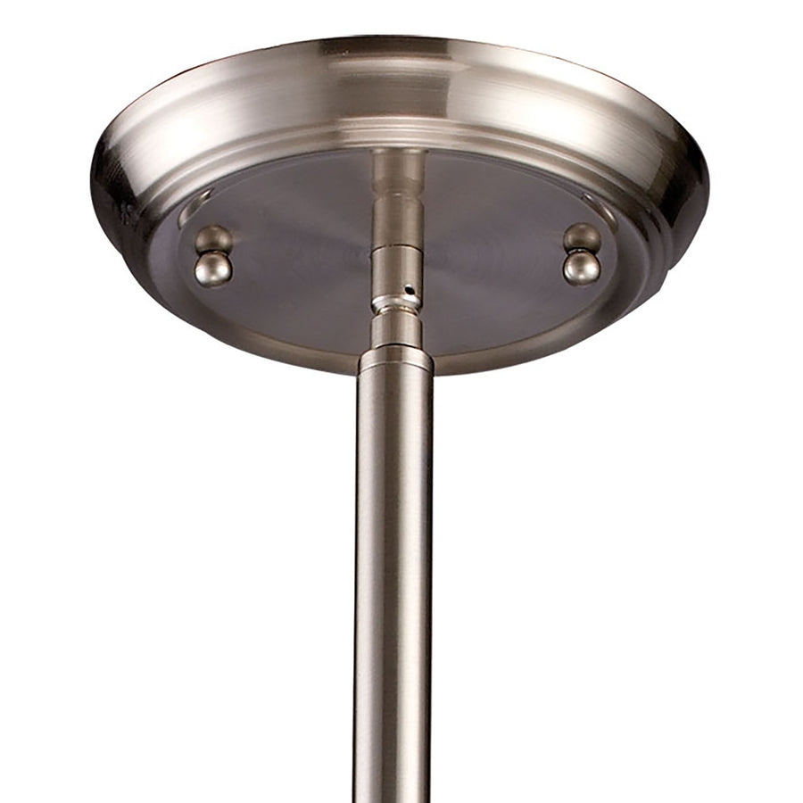 Chadwick 13' 1 Light Pendant in White Glass & Satin Nickel