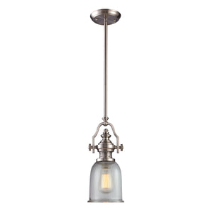 Chadwick 7' 1 Light Mini Pendant in Satin Nickel