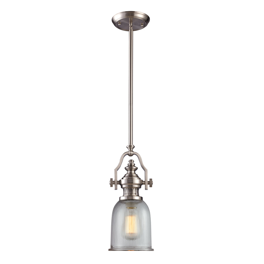 Chadwick 7' 1 Light Mini Pendant in Satin Nickel