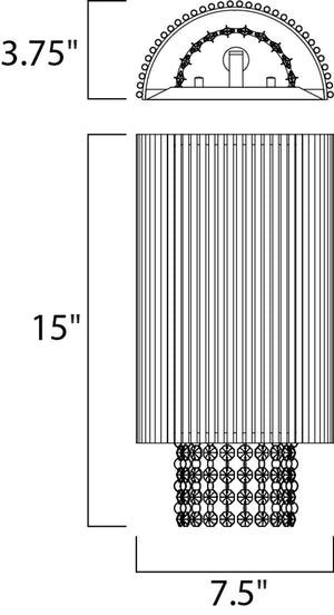 Spiral 15' 2 Light Wall Sconce in Polished Chrome