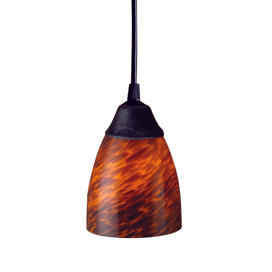 Classico 5' 1 Light LED Mini Pendant in Espresso Glass & Dark Rust