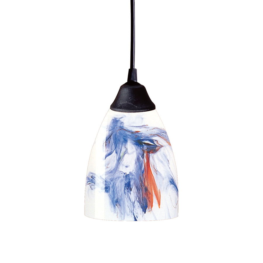 Classico 5' 1 Light Mini Pendant in Mountain Glass & Dark Rust