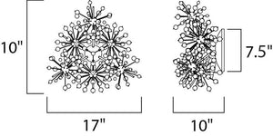 Starfire 10' 3 Light Wall Sconce in Polished Chrome