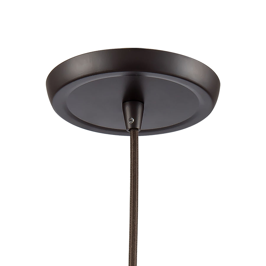 CoastalInlet 11' 1 Light Mini Pendant in Clear Glass & Oil Rubbed Bronze