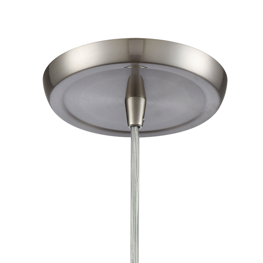 Collanino 5' 1 Light Mini Pendant in Lava Swirl Blown Glass & Satin Nickel