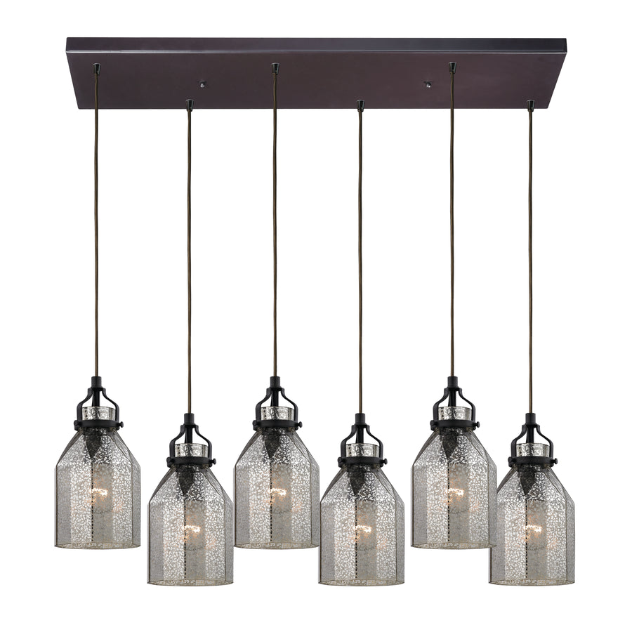 Danica 30' 6 Light Mini Pendant in Oil Rubbed Bronze