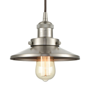 English Pub 8' 1 Light Mini Pendant in Satin Nickel