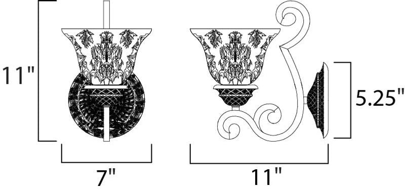 Symphony 11' Single Light Wall Sconce in Oil Rubbed Bronze